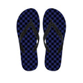 Navy And Black Buffalo Plaid Print Flip Flops
