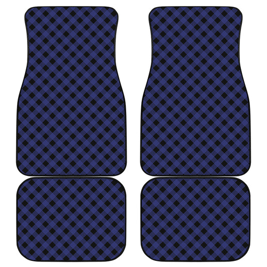 Navy And Black Buffalo Plaid Print Front and Back Car Floor Mats