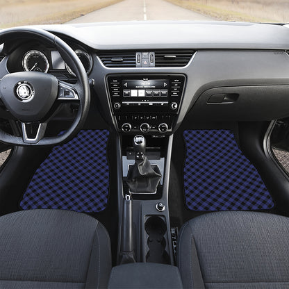 Navy And Black Buffalo Plaid Print Front and Back Car Floor Mats