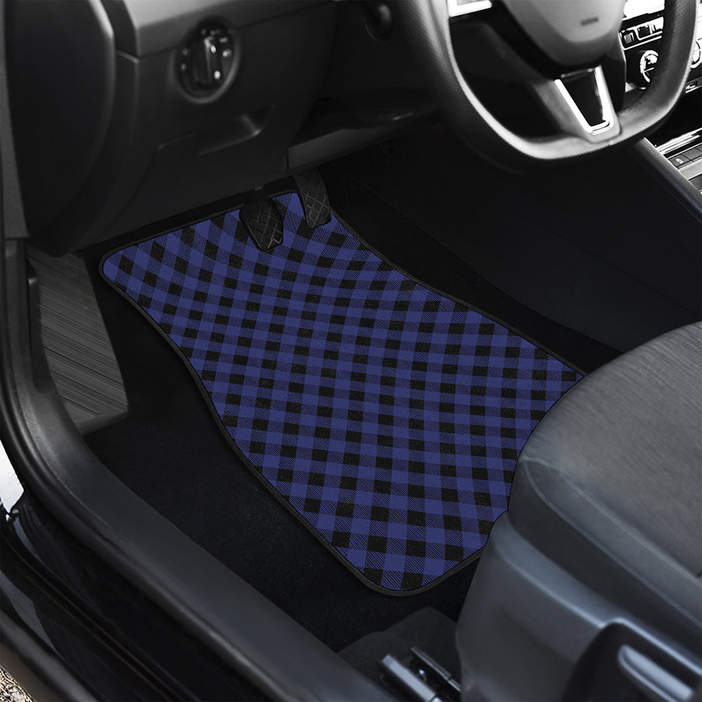 Navy And Black Buffalo Plaid Print Front and Back Car Floor Mats