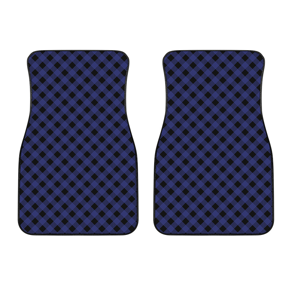 Navy And Black Buffalo Plaid Print Front Car Floor Mats