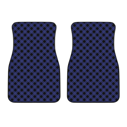 Navy And Black Buffalo Plaid Print Front Car Floor Mats