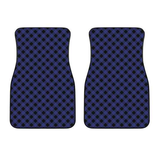 Navy And Black Buffalo Plaid Print Front Car Floor Mats