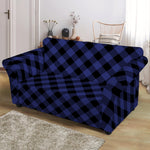 Navy And Black Buffalo Plaid Print Loveseat Slipcover