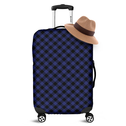 Navy And Black Buffalo Plaid Print Luggage Cover