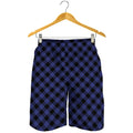 Navy And Black Buffalo Plaid Print Men's Shorts