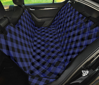 Navy And Black Buffalo Plaid Print Pet Car Back Seat Cover