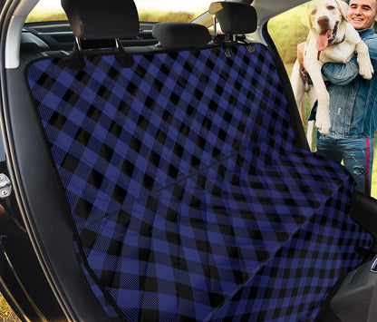 Navy And Black Buffalo Plaid Print Pet Car Back Seat Cover