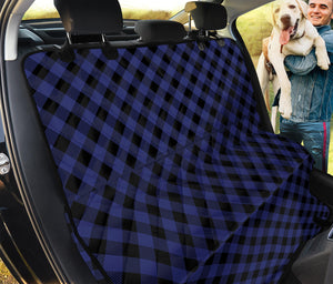 Navy And Black Buffalo Plaid Print Pet Car Back Seat Cover