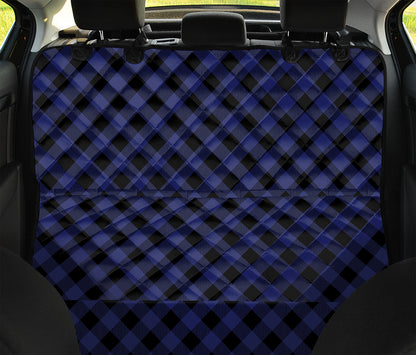 Navy And Black Buffalo Plaid Print Pet Car Back Seat Cover