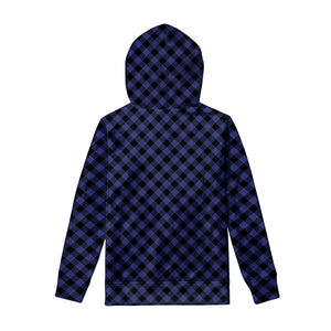 Navy And Black Buffalo Plaid Print Pullover Hoodie