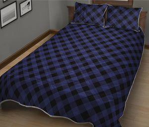 Navy And Black Buffalo Plaid Print Quilt Bed Set