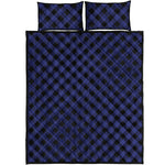 Navy And Black Buffalo Plaid Print Quilt Bed Set