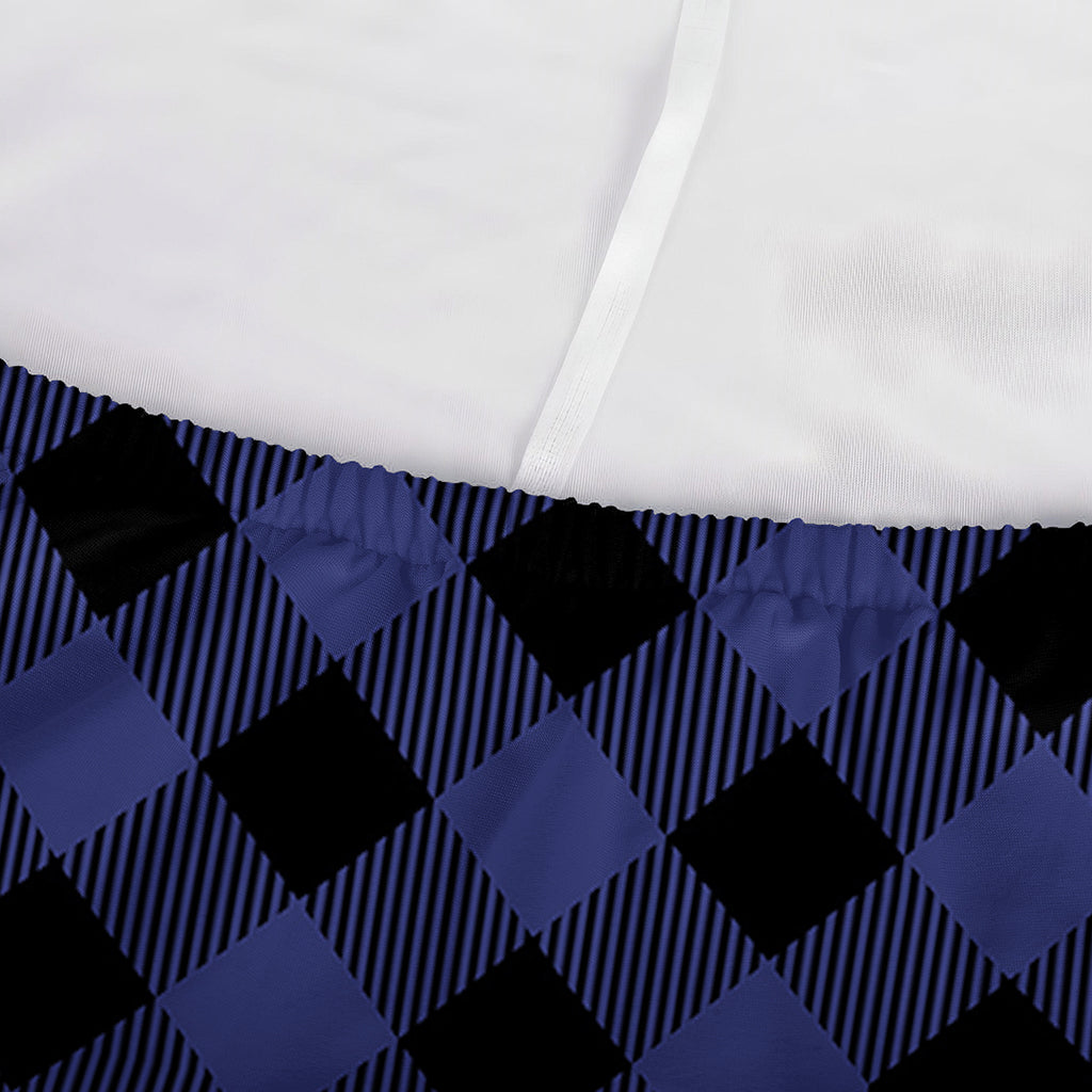 Navy And Black Buffalo Plaid Print Sofa Cover