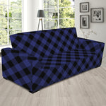 Navy And Black Buffalo Plaid Print Sofa Slipcover