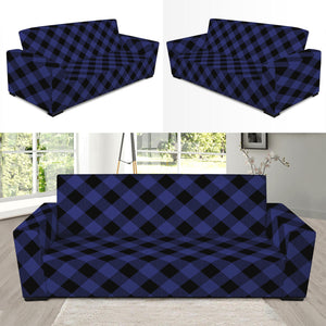 Navy And Black Buffalo Plaid Print Sofa Slipcover