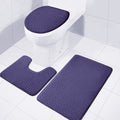 Navy And Pink Zigzag Pattern Print 3 Piece Bath Mat Set