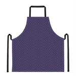 Navy And Pink Zigzag Pattern Print Apron