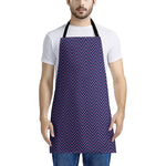 Navy And Pink Zigzag Pattern Print Apron
