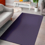 Navy And Pink Zigzag Pattern Print Area Rug