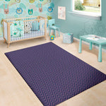 Navy And Pink Zigzag Pattern Print Area Rug