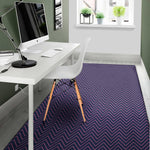 Navy And Pink Zigzag Pattern Print Area Rug