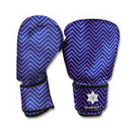 Navy And Pink Zigzag Pattern Print Boxing Gloves