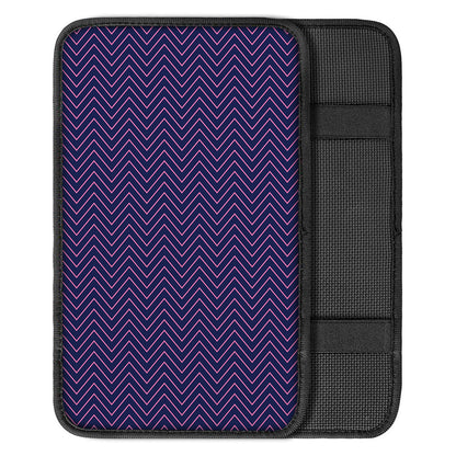 Navy And Pink Zigzag Pattern Print Car Center Console Cover