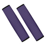 Navy And Pink Zigzag Pattern Print Car Seat Belt Covers