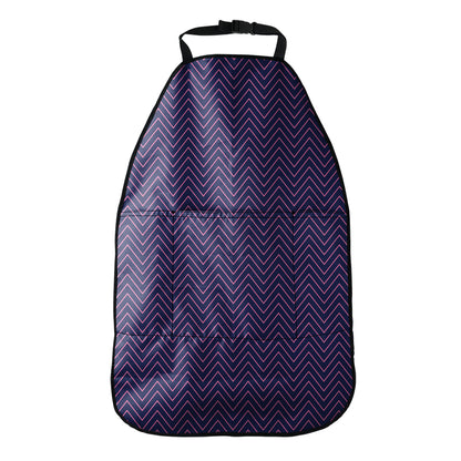 Navy And Pink Zigzag Pattern Print Car Seat Organizers