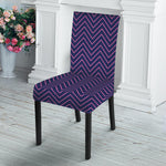 Navy And Pink Zigzag Pattern Print Dining Chair Slipcover