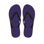 Navy And Pink Zigzag Pattern Print Flip Flops