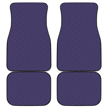 Navy And Pink Zigzag Pattern Print Front and Back Car Floor Mats