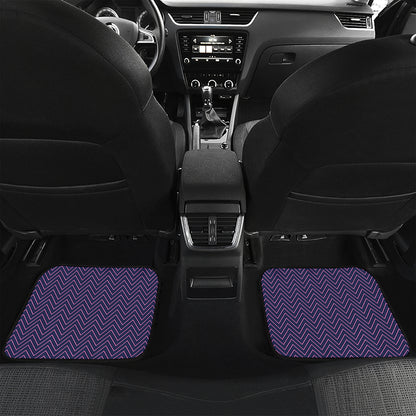 Navy And Pink Zigzag Pattern Print Front and Back Car Floor Mats