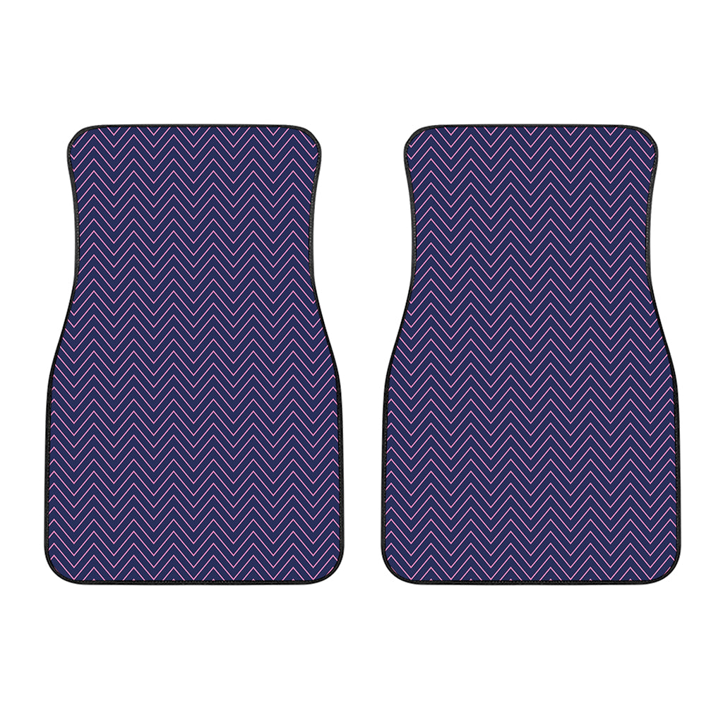 Navy And Pink Zigzag Pattern Print Front Car Floor Mats