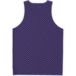 Navy And Pink Zigzag Pattern Print Men's Tank Top