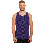 Navy And Pink Zigzag Pattern Print Men's Tank Top