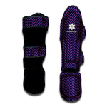 Navy And Pink Zigzag Pattern Print Muay Thai Shin Guard