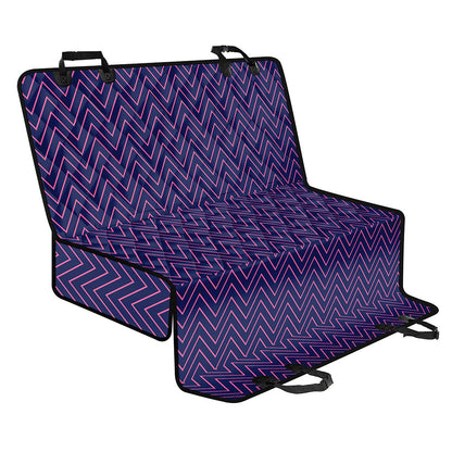 Navy And Pink Zigzag Pattern Print Pet Car Back Seat Cover