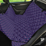 Navy And Pink Zigzag Pattern Print Pet Car Back Seat Cover