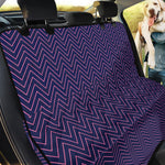 Navy And Pink Zigzag Pattern Print Pet Car Back Seat Cover