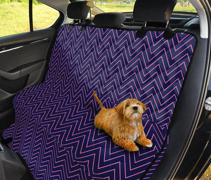 Navy And Pink Zigzag Pattern Print Pet Car Back Seat Cover