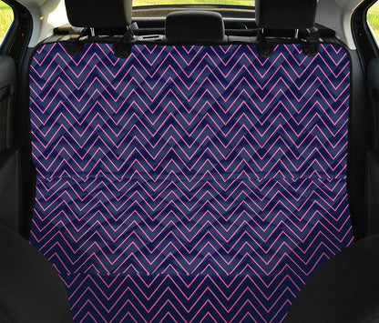 Navy And Pink Zigzag Pattern Print Pet Car Back Seat Cover