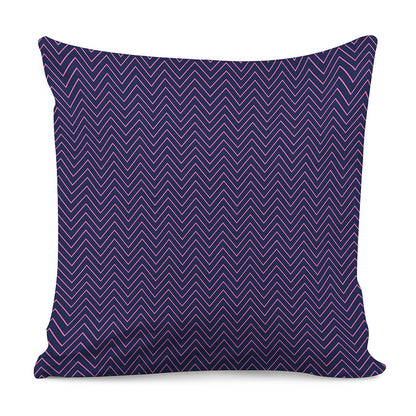 Navy And Pink Zigzag Pattern Print Pillow Cover