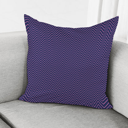 Navy And Pink Zigzag Pattern Print Pillow Cover
