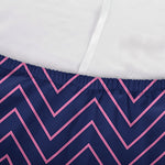 Navy And Pink Zigzag Pattern Print Sofa Cover
