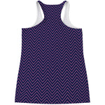 Navy And Pink Zigzag Pattern Print Women's Racerback Tank Top