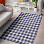 Navy And White Buffalo Check Print Area Rug