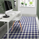 Navy And White Buffalo Check Print Area Rug