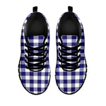 Navy And White Buffalo Check Print Black Sneakers
